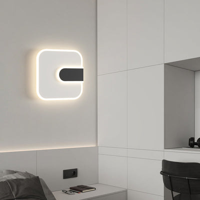 Modern Minimalist Round Square Iron Acrylic LED Wall Sconce Lamp For Bedroom