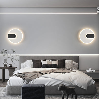 Modern Minimalist Round Square Iron Acrylic LED Wall Sconce Lamp For Bedroom