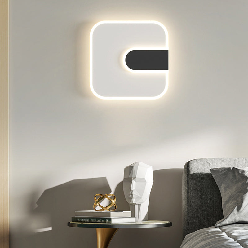 Modern Minimalist Round Square Iron Acrylic LED Wall Sconce Lamp For Bedroom