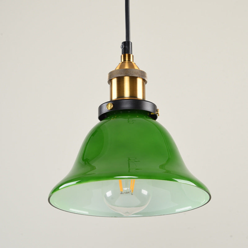 Contemporary Industrial Round Cone Metal Glass 1-Light Pendant Light For Living Room