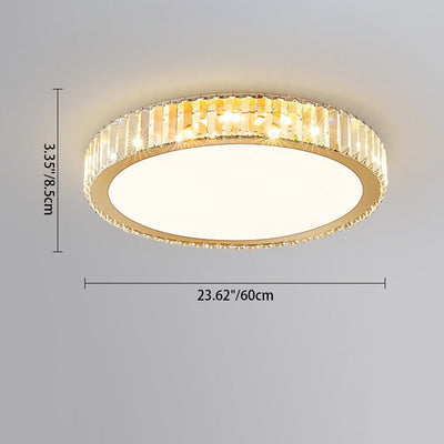 Modern Luxury Star Moon Round Square Flower Shape Stainless Steel Crystal Acrylic LED Flush Mount Ceiling Light For Bedroom