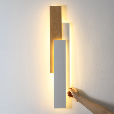 Modern Minimalist Rectangle Iron LED Wall Sconce Lamp For Bedroom