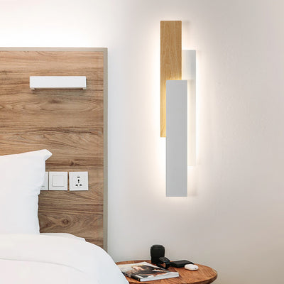 Modern Minimalist Rectangle Iron LED Wall Sconce Lamp For Bedroom