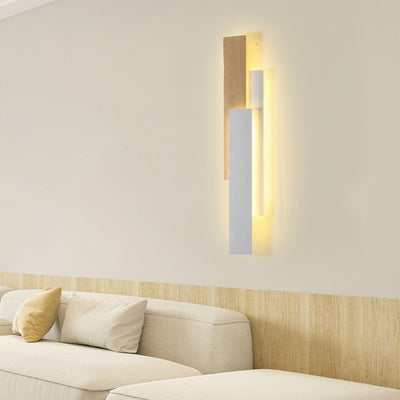 Modern Minimalist Rectangle Iron LED Wall Sconce Lamp For Bedroom