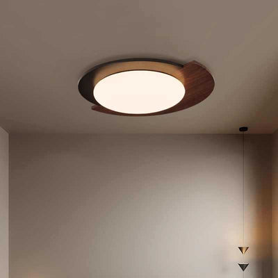 Modern Minimalist Wabi Sabi Round Dome Iron Acrylic LED Flush Mount Ceiling Light For Bedroom