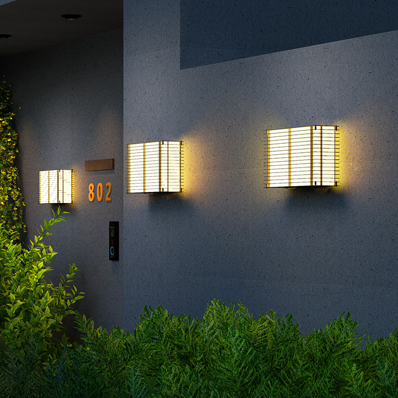 Modern Minimalist Waterproof Rectangle PE Stainless Steel LED Wall Sconce Lamp For Outdoor