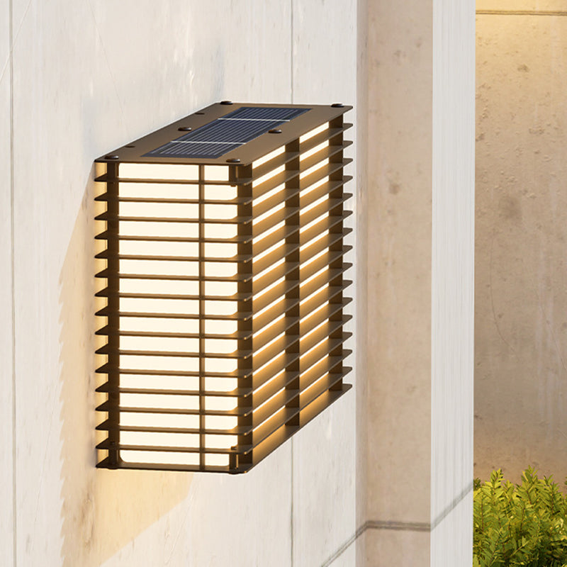 Modern Minimalist Solar Waterproof Rectangle PE Stainless Steel LED Outdoor Light For Outdoor