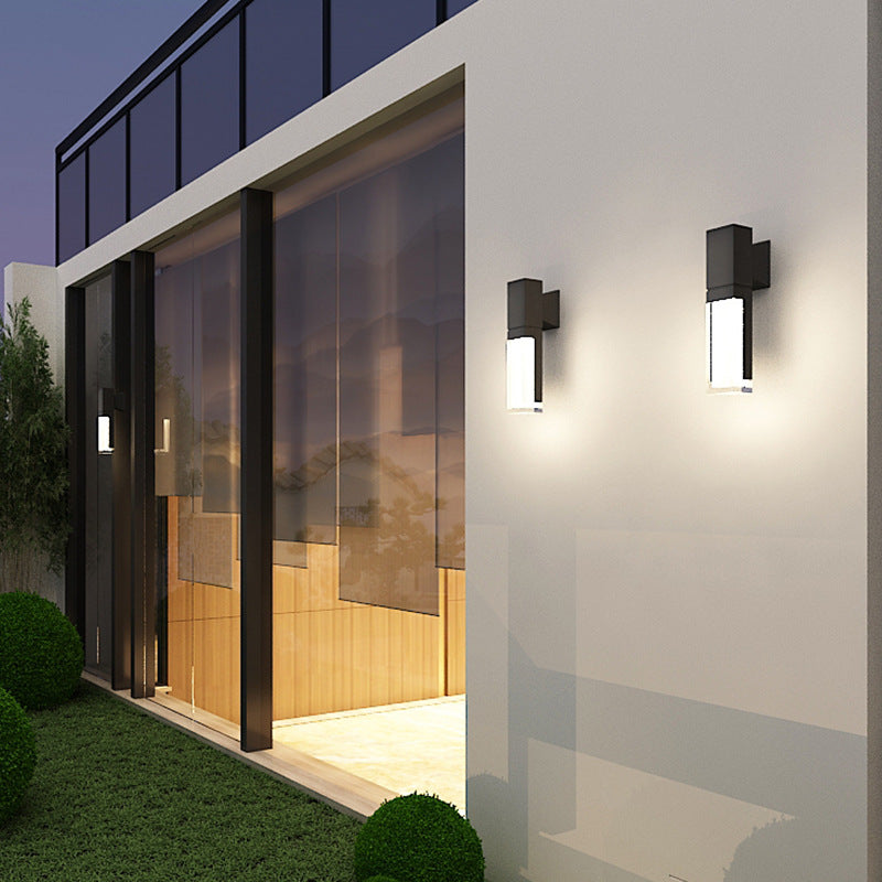 Modern Minimalist Waterproof Rectangle Aluminum Acrylic LED Wall Sconce Lamp For Outdoor