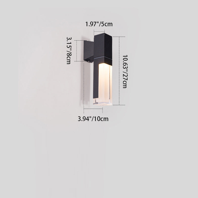 Modern Minimalist Waterproof Rectangle Aluminum Acrylic LED Wall Sconce Lamp For Outdoor