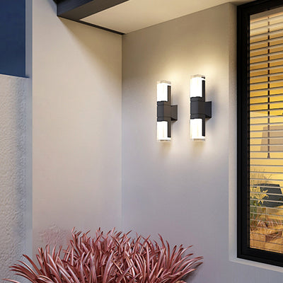 Modern Minimalist Waterproof Rectangle Aluminum Acrylic LED Wall Sconce Lamp For Outdoor