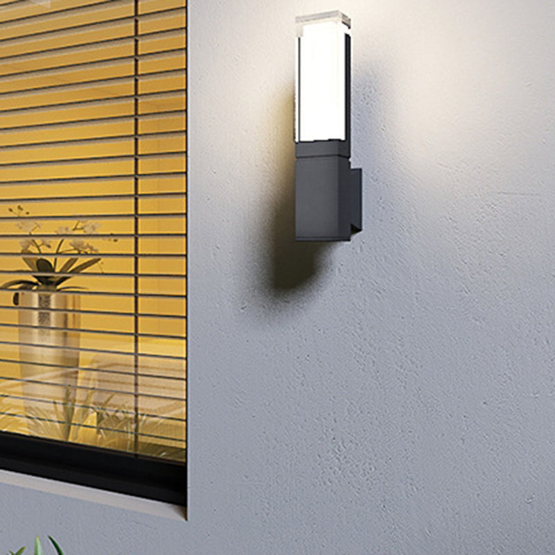 Modern Minimalist Waterproof Rectangle Aluminum Acrylic LED Wall Sconce Lamp For Outdoor