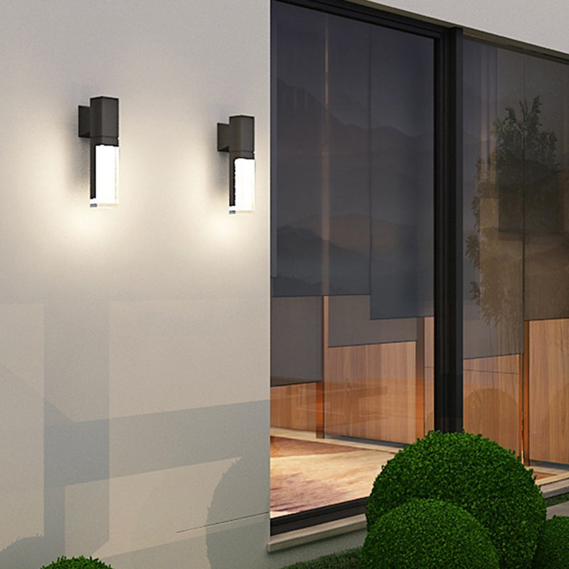 Modern Minimalist Waterproof Rectangle Aluminum Acrylic LED Wall Sconce Lamp For Outdoor