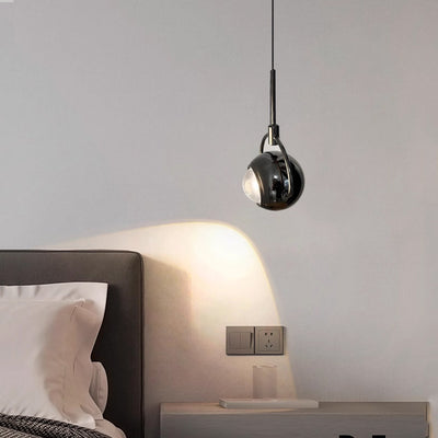 Contemporary Scandinavian Round Orb Aluminum Glass LED Pendant Light For Bedroom