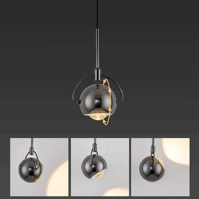 Contemporary Scandinavian Round Orb Aluminum Glass LED Pendant Light For Bedroom