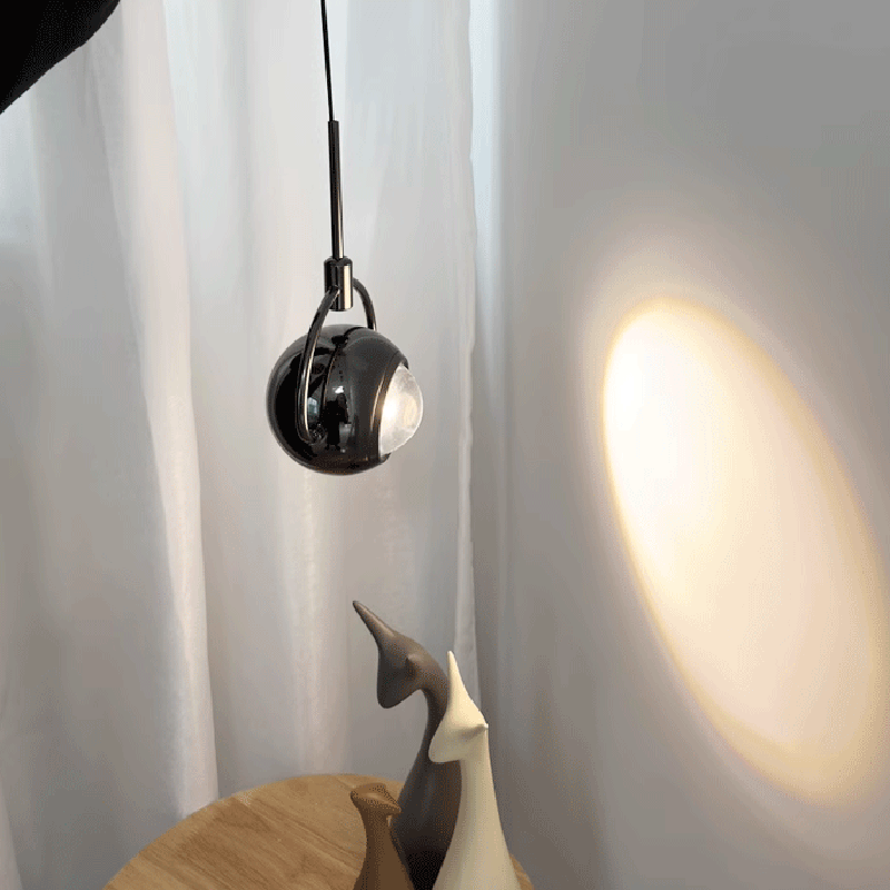 Contemporary Scandinavian Round Orb Aluminum Glass LED Pendant Light For Bedroom