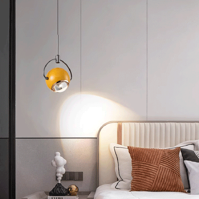 Contemporary Scandinavian Round Orb Aluminum Glass LED Pendant Light For Bedroom