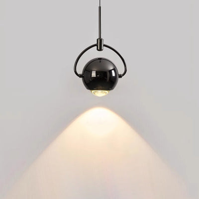 Contemporary Scandinavian Round Orb Aluminum Glass LED Pendant Light For Bedroom