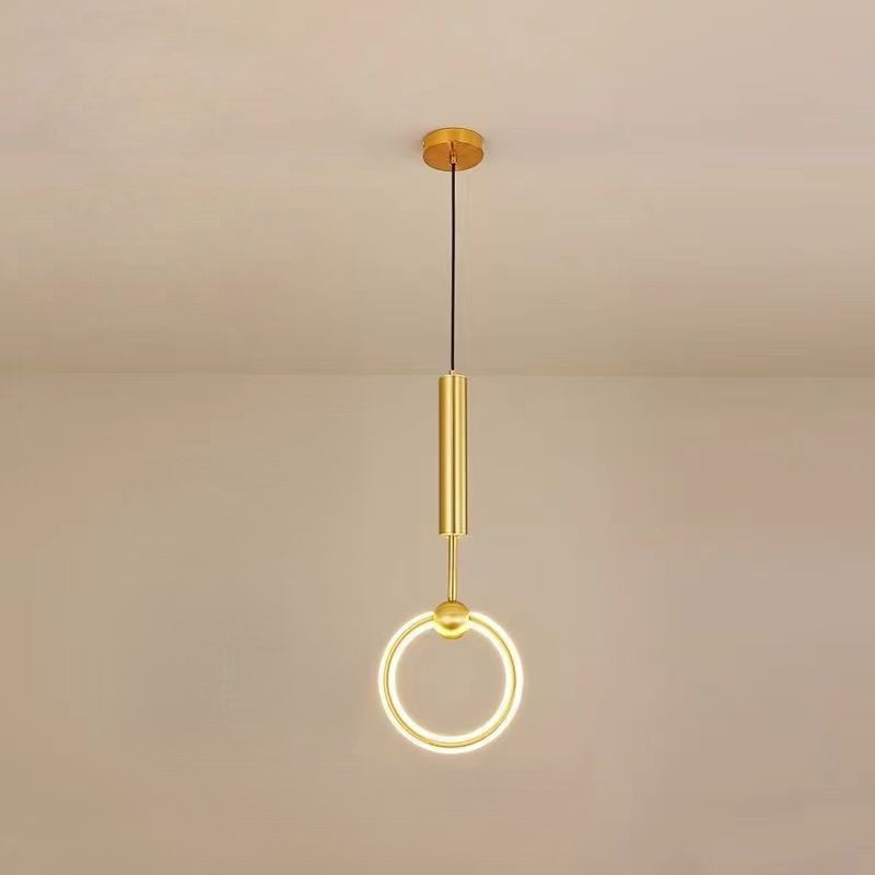 Modern Minimalist Round Circle Iron Aluminum Silicone Acrylic LED Pendant Light For Bedroom