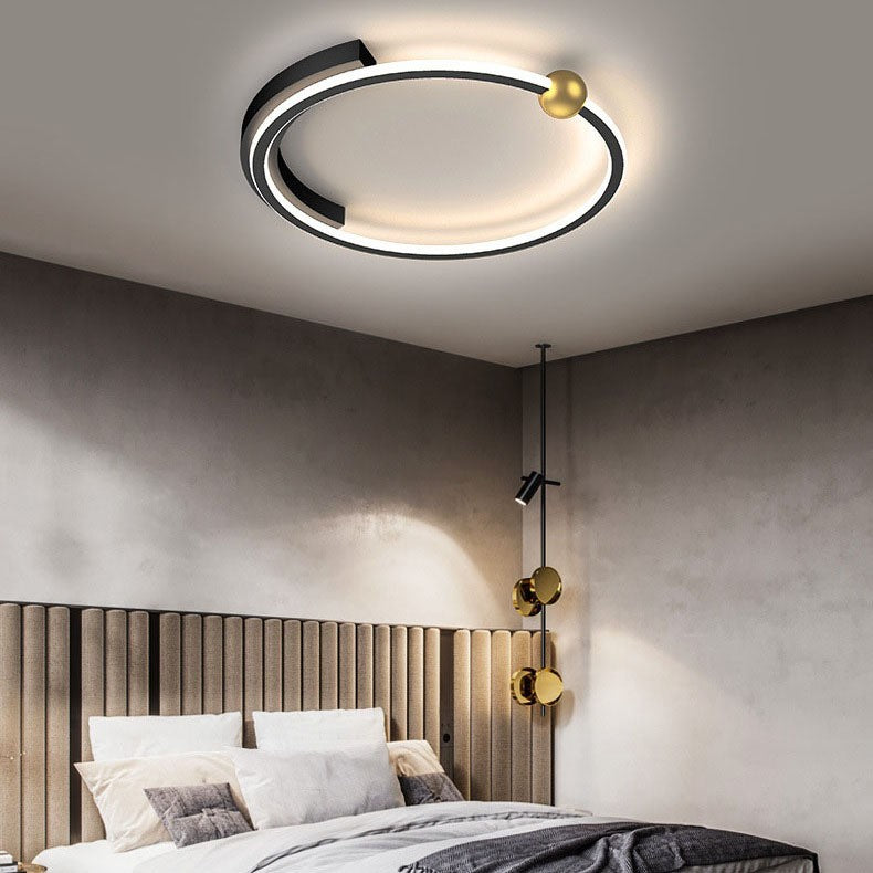 Modern Minimalist Round Iron Silicone LED Flush Mount Ceiling Light For Bedroom