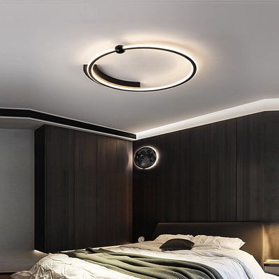 Modern Minimalist Round Iron Silicone LED Flush Mount Ceiling Light For Bedroom