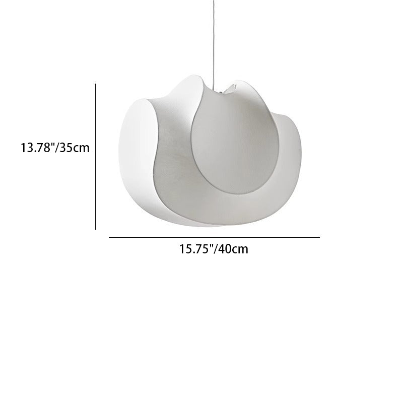 Traditional Japanese Cream Oval Imitation Silk Iron 1/3 Light Pendant Light For Bedroom