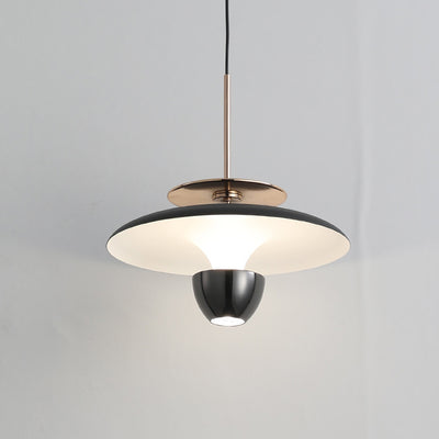 Contemporary Scandinavian Flying Saucer Round Iron Acrylic LED Pendant Light For Bedroom