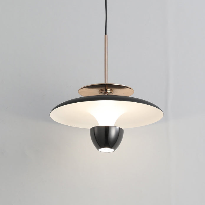 Contemporary Scandinavian Flying Saucer Round Iron Acrylic LED Pendant Light For Bedroom