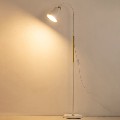 Modern Minimalist Round Cone Iron PVC 1-Light Standing Floor Lamp For Living Room