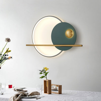 Contemporary Scandinavian Round Aluminum Iron LED Wall Sconce Lamp For Bedroom