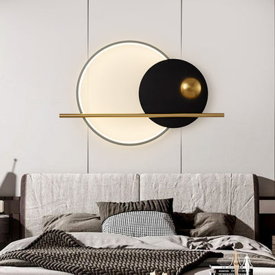 Contemporary Scandinavian Round Aluminum Iron LED Wall Sconce Lamp For Bedroom