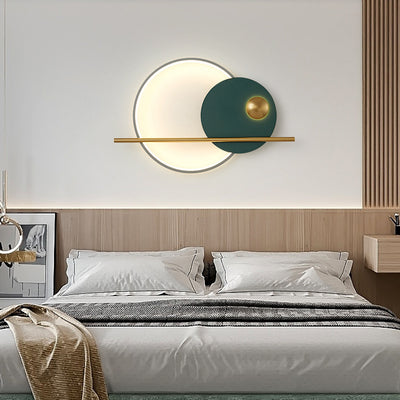 Contemporary Scandinavian Round Aluminum Iron LED Wall Sconce Lamp For Bedroom