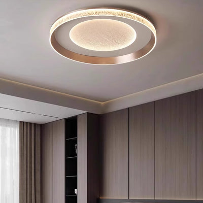 Modern Minimalist Round Dome Iron Aluminum Acrylic LED Flush Mount Ceiling Light For Bedroom