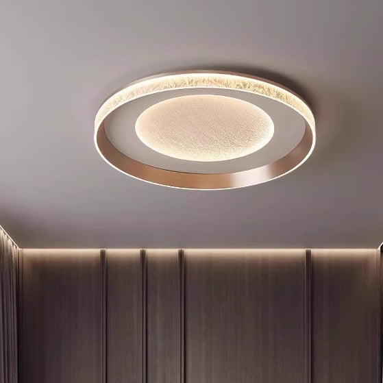 Modern Minimalist Round Dome Iron Aluminum Acrylic LED Flush Mount Ceiling Light For Bedroom