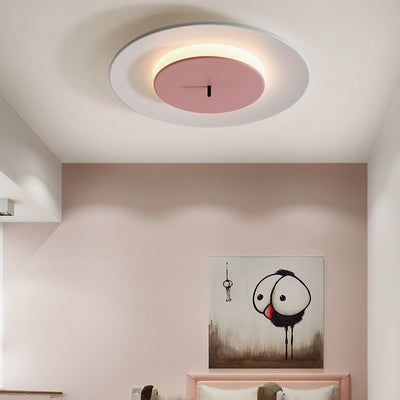 Contemporary Scandinavian Round Iron LED Flush Mount Ceiling Light For Bedroom