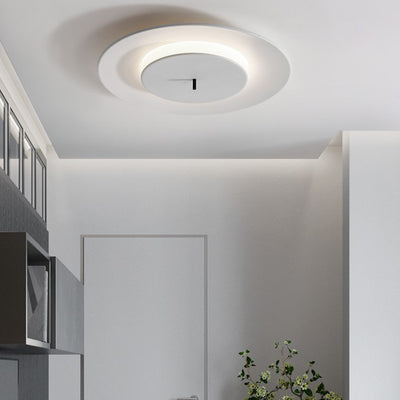 Contemporary Scandinavian Round Iron LED Flush Mount Ceiling Light For Bedroom