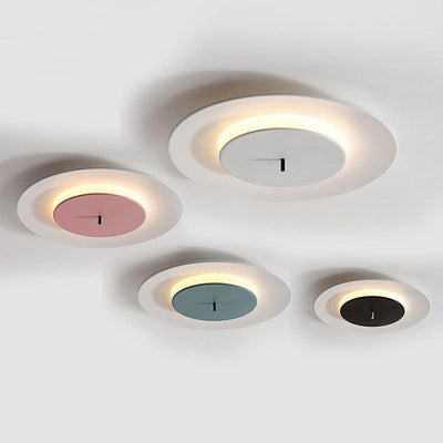 Contemporary Scandinavian Round Iron LED Flush Mount Ceiling Light For Bedroom