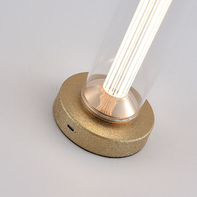 Modern Minimalist USB Portable Round Cylinder Iron Acrylic LED Table Lamp For Living Room