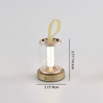 Modern Minimalist USB Portable Round Cylinder Iron Acrylic LED Table Lamp For Living Room