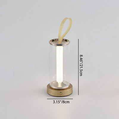 Modern Minimalist USB Portable Round Cylinder Iron Acrylic LED Table Lamp For Living Room