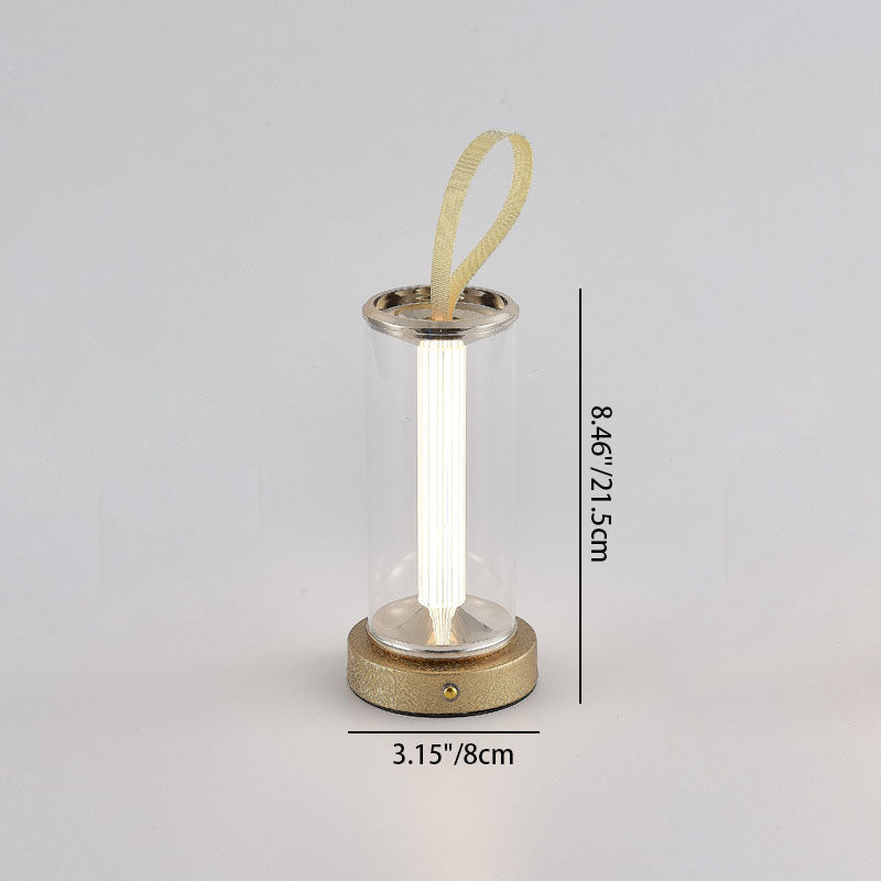 Modern Minimalist USB Portable Round Cylinder Iron Acrylic LED Table Lamp For Living Room