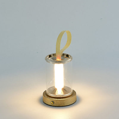 Modern Minimalist USB Portable Round Cylinder Iron Acrylic LED Table Lamp For Living Room