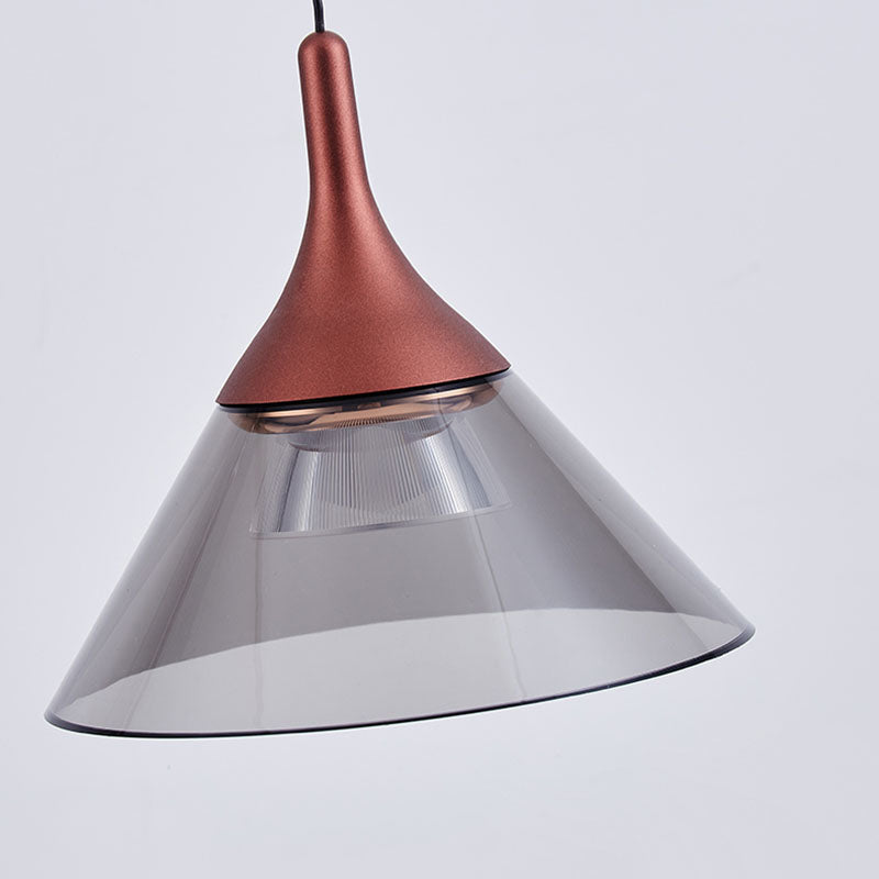 Contemporary Scandinavian Cone Aluminum Acrylic LED Pendant Light For Bedroom