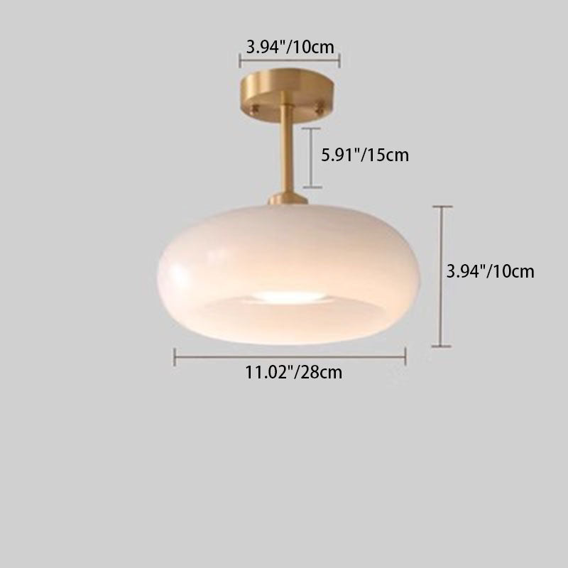 Contemporary Scandinavian Round Oval Iron Glass 1-Light Pendant Light For Bedroom