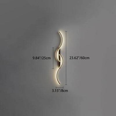 Modern Minimalist Long Curve Aluminum Silicone LED Wall Sconce Lamp For Bedroom