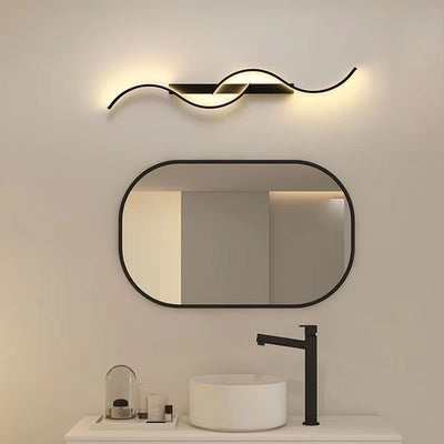 Modern Minimalist Long Curve Aluminum Silicone LED Wall Sconce Lamp For Bedroom