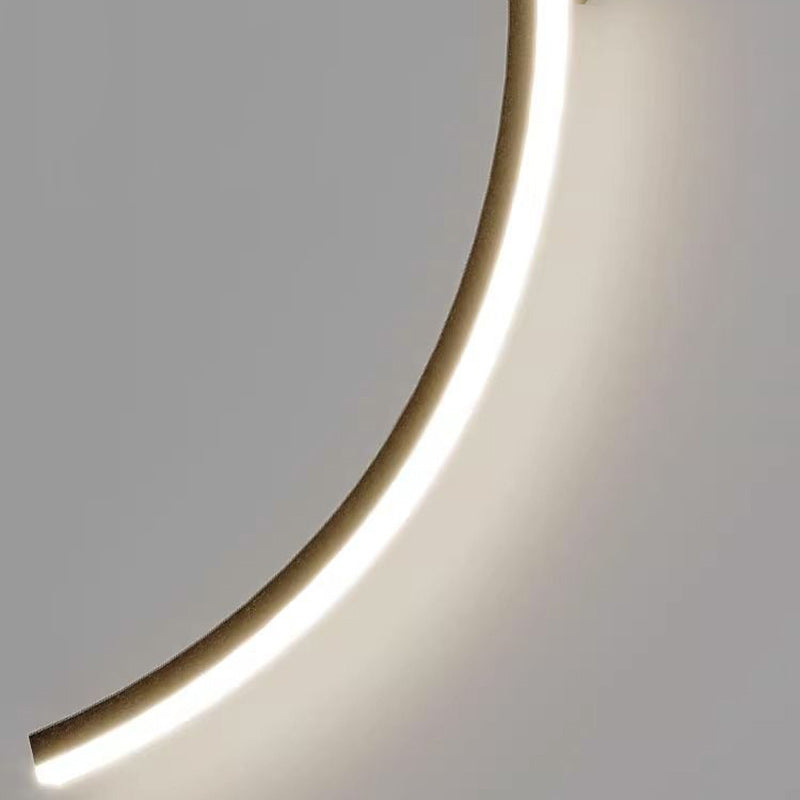 Modern Minimalist Long Curve Aluminum Silicone LED Wall Sconce Lamp For Bedroom