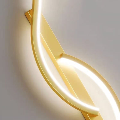 Modern Minimalist Long Curve Aluminum Silicone LED Wall Sconce Lamp For Bedroom