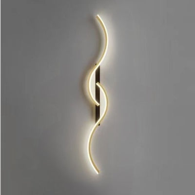 Modern Minimalist Long Curve Aluminum Silicone LED Wall Sconce Lamp For Bedroom