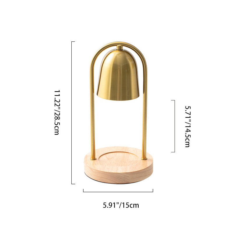 Modern Minimalist Bell Round Cylinder Iron Wood Marble 1-Light Melting Wax Table Lamp For Bedroom