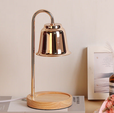 Modern Minimalist Round Cone Iron Wood 1-Light Melting Wax Table Lamp For Bedroom